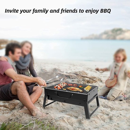 Houtskoolbarbecue, reisbarbecue voor buiten, campingbarbecue van Merkloos — afbeelding 4
