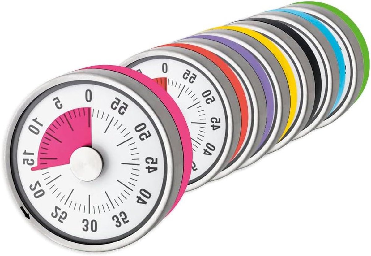 Tijdduurklok - Timerklok - Klusklok - Automatisch compact - Met magneet - Roze