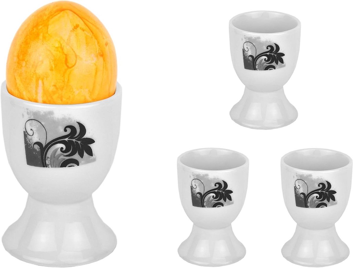 Eierdopjes Set - Eierhouders - Ontbijt Serveren - Vaatwasserbestendig - 4.8 cm Diameter - Wit