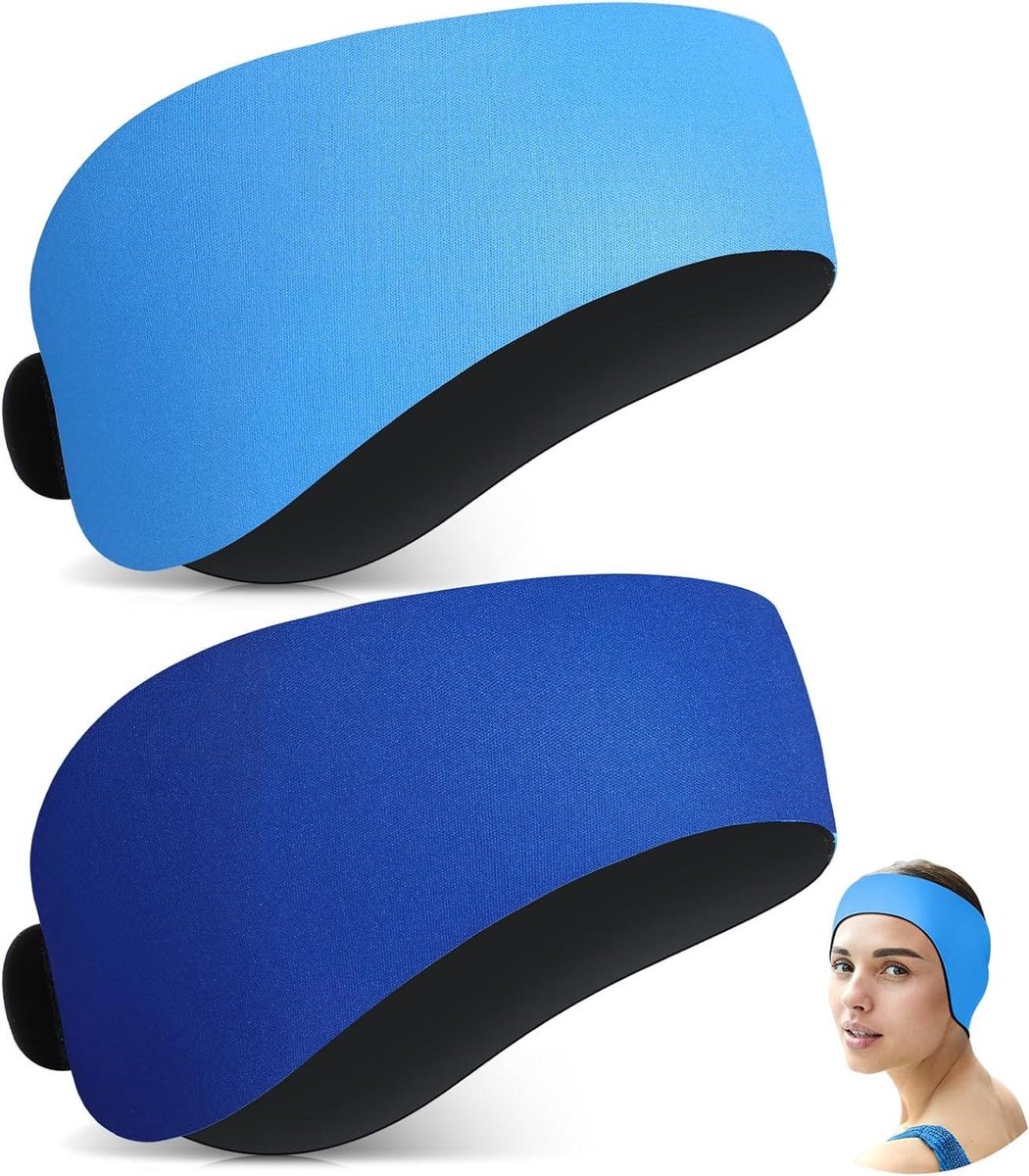 Zwemhoofdbanden - Waterhoofdbanden - Bescherming Oordoppen - Verstelbaar - 2 Paar - Blauw