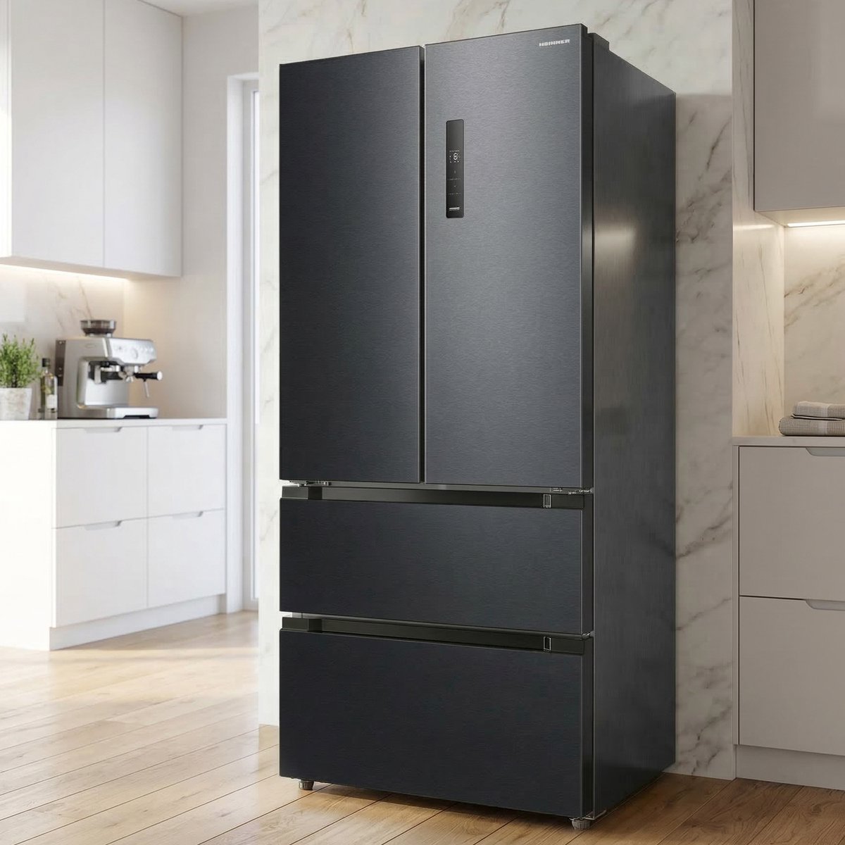 Heinner HCFD-M516INVHDXE++ French Door Amerikaanse Koelkast – 516 L – No Frost – LED Touch Display – InoxCool & ADT Fresh System – Donker RVS – 5 Jaar Garantie — afbeelding 6