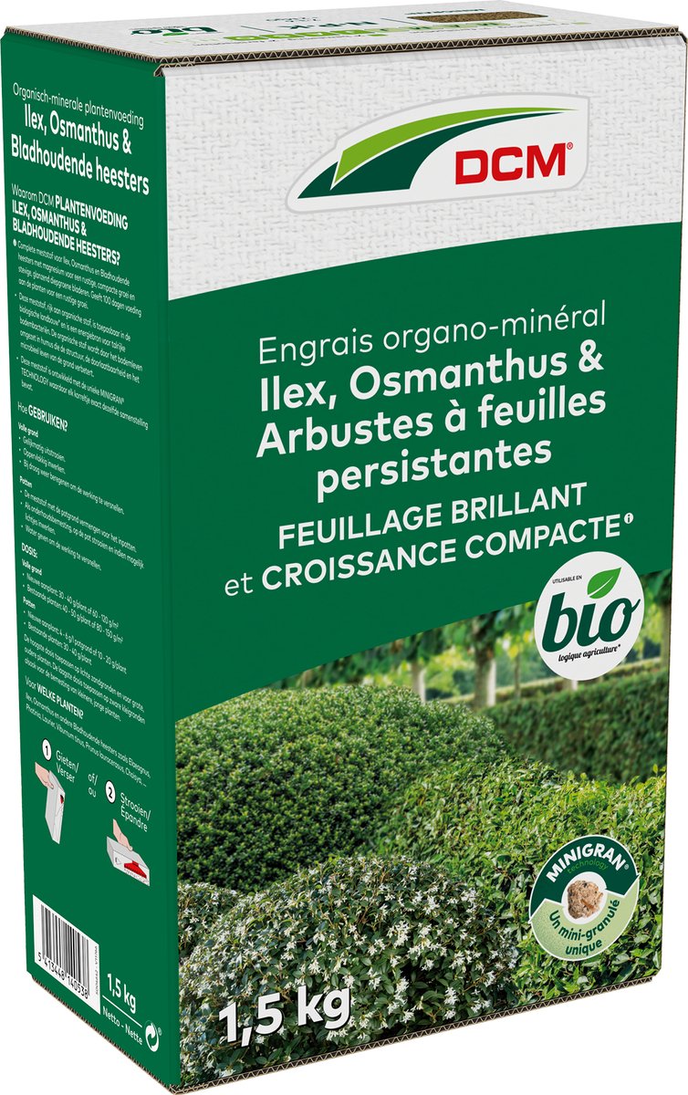 DCM ILEX/OSMANTUS/BLADHOUDENDE HEESTERS 1,5KG