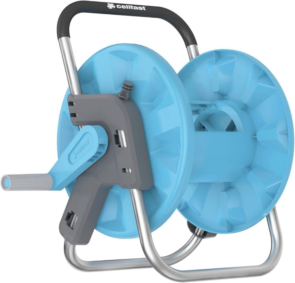 Automatische Slanghaspel met Wandhouder – Inclusief Tuinslang, Aansluitslang, Reinigingsspuit en Snelkoppelingen – Compacte Opbergoplossing voor Tuinbewatering – 35 x 31,5 x 10,3 cm