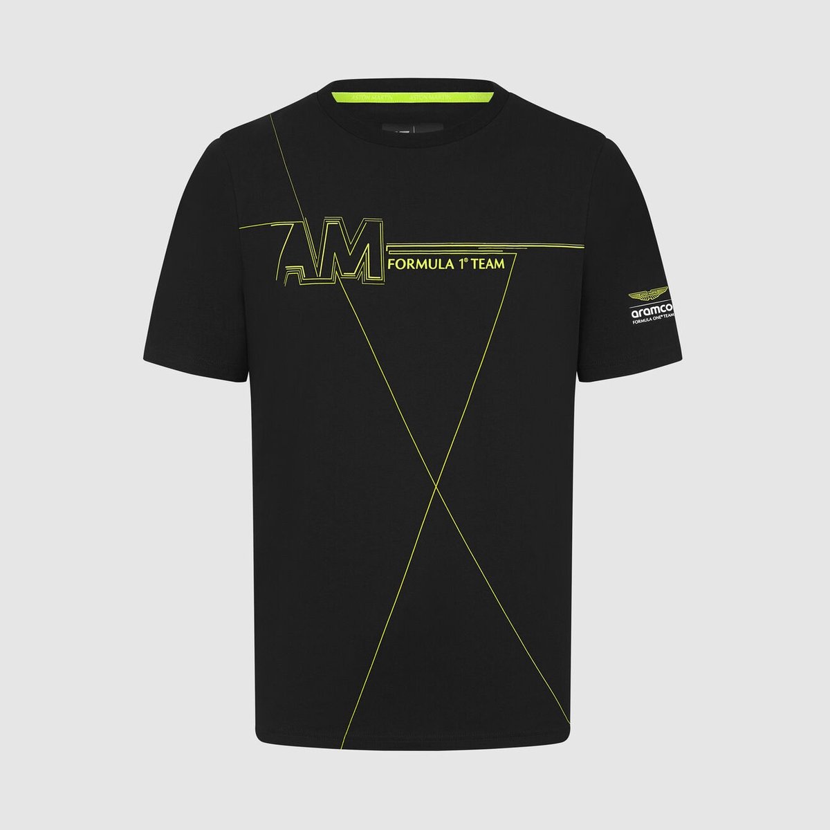 Aston Martin Racing - Formule 1 - Lifestyle Wireframe T-Shirt - Zwart - Heren - Maat XS
