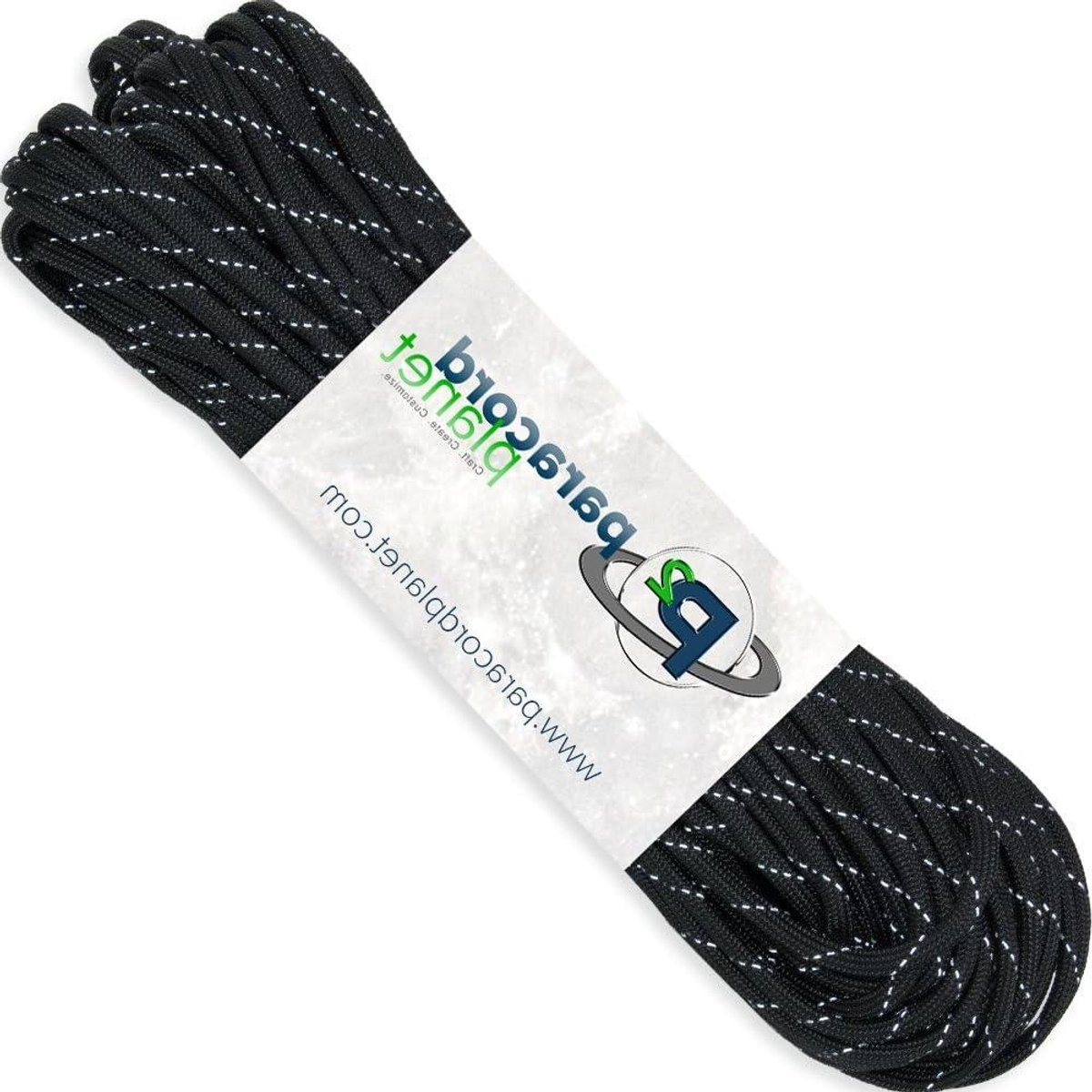 Paracord Touw - Parachute Touw - Outdoor Activiteiten - Mil Spec Kwaliteit - 550 Lbs Treksterkte - Reflecterend Zwart