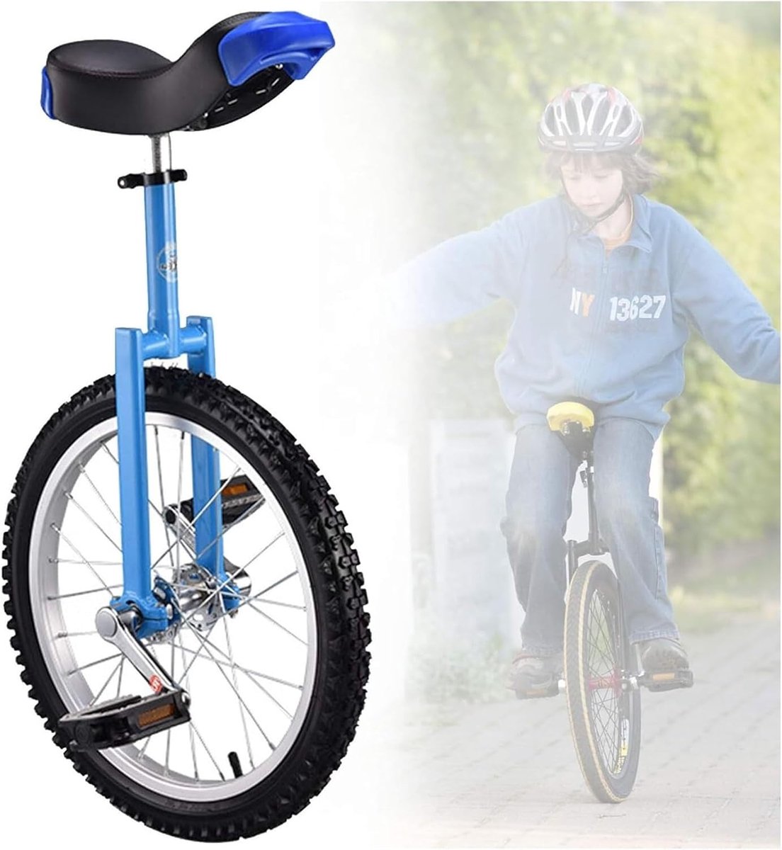 Eenwieler - Balansfiets - Sport & Outdoor - Antislip banden - 18 inch - Blauw