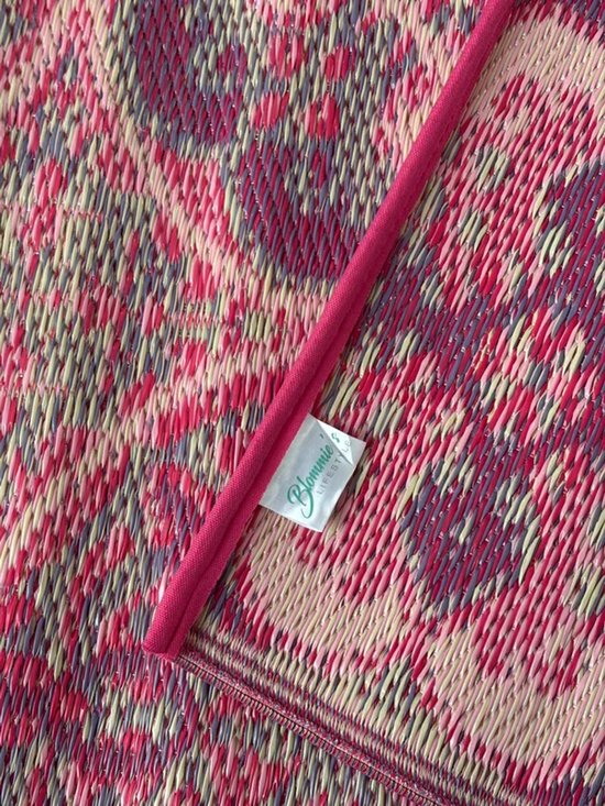 Buitenkleed 180 x 270 cm, roze/lila/paars/crème