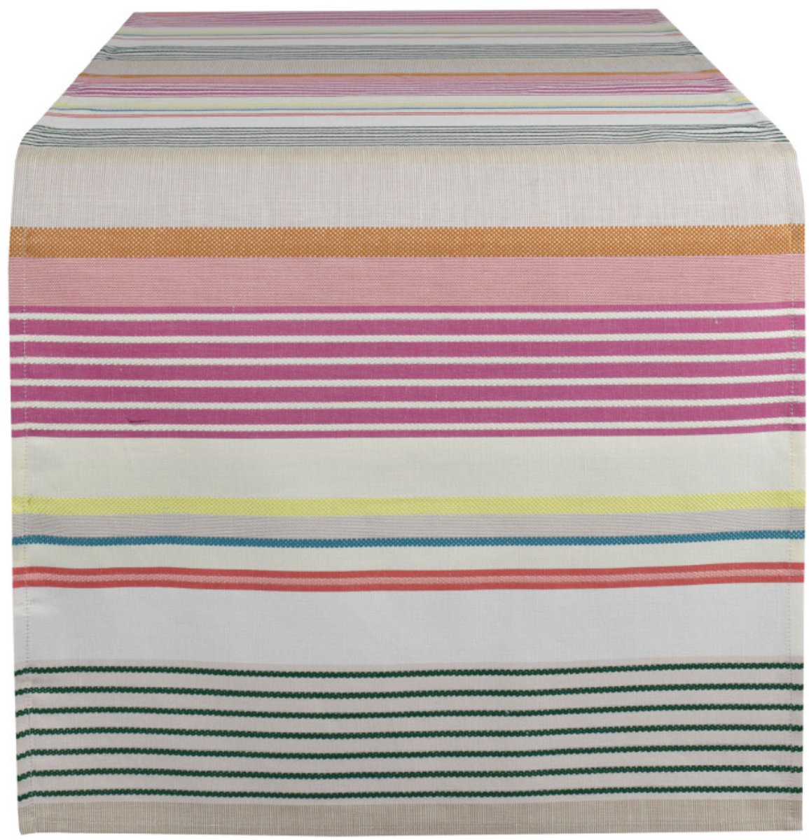 Kleurmeester.nl | Tafelloper Eugenie - Katoen-Linnen | 50 cm x 170 cm | Creme gestreept