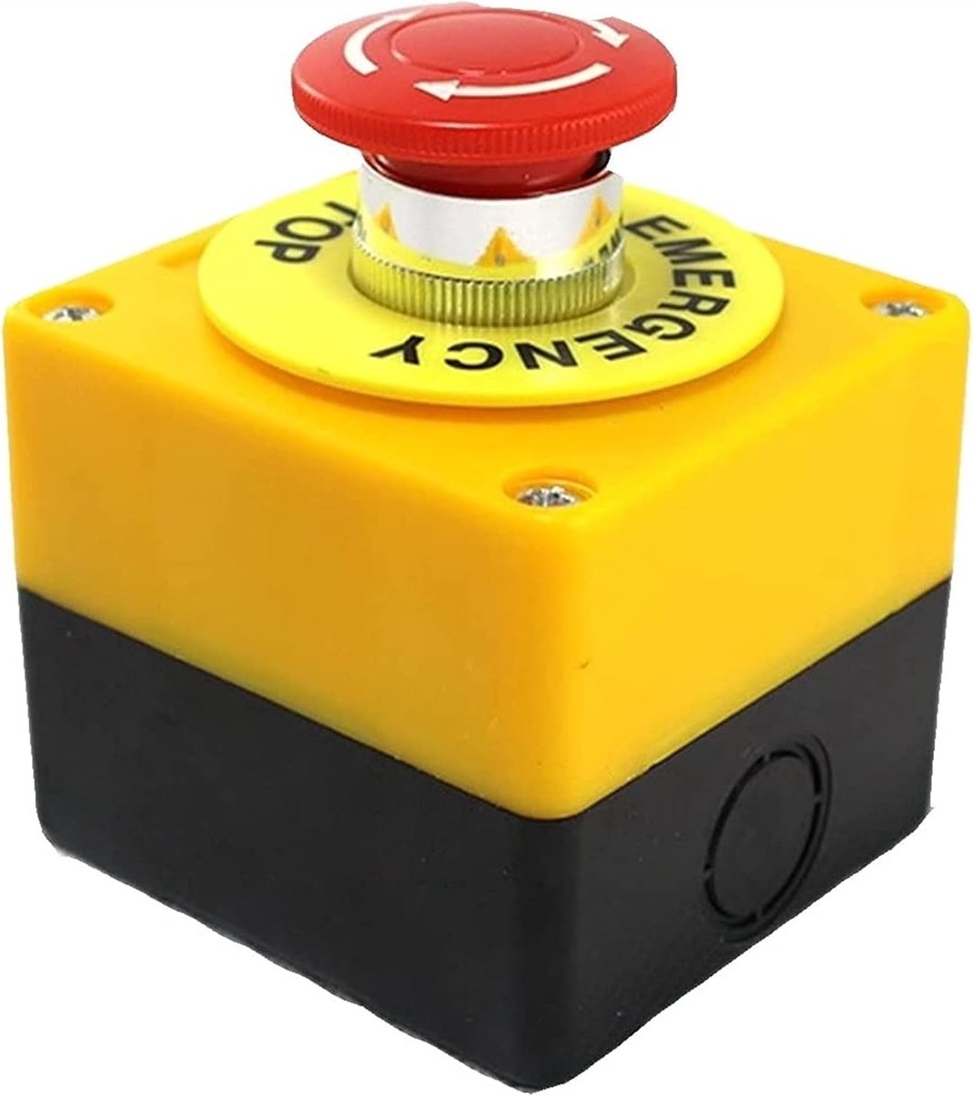 Noodstop Drukknop - Veiligheidsschakelaar Paddestoel - Machine Beveiliging - Waterdicht Stofdicht - AC660V/10A - Rood