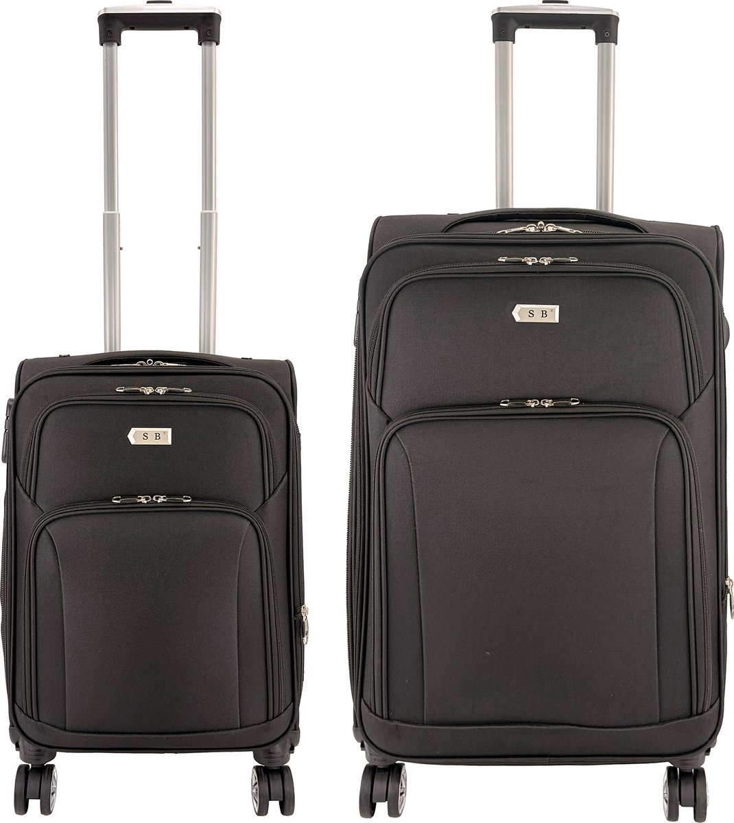 SB Travelbags Zachte 2 delige bagage koffer – 74 cm/55cm – Expandable - Zwart