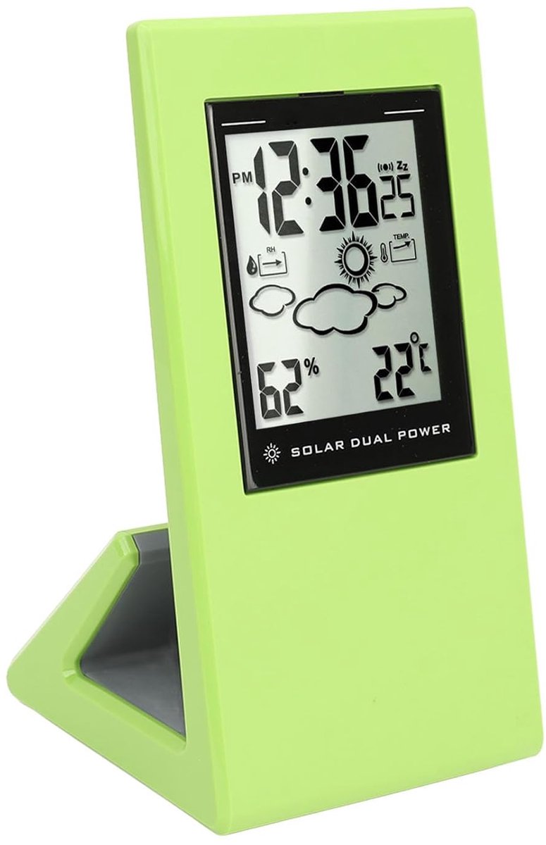 Zonneklok Timer - Weerklok - Thuis Kantoor School - Temperatuur Vochtigheid Monitor - LCD Display