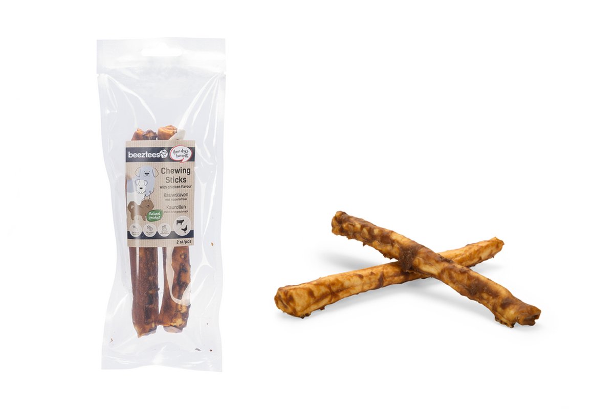 Beeztees Kauwstaaf - Hondensnack - Kip - 2 ST - 18 cm - 55-60 gram