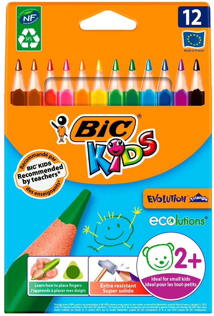Bic Kids ECOlutions Evolution Triangle 12 kleurpotloden
