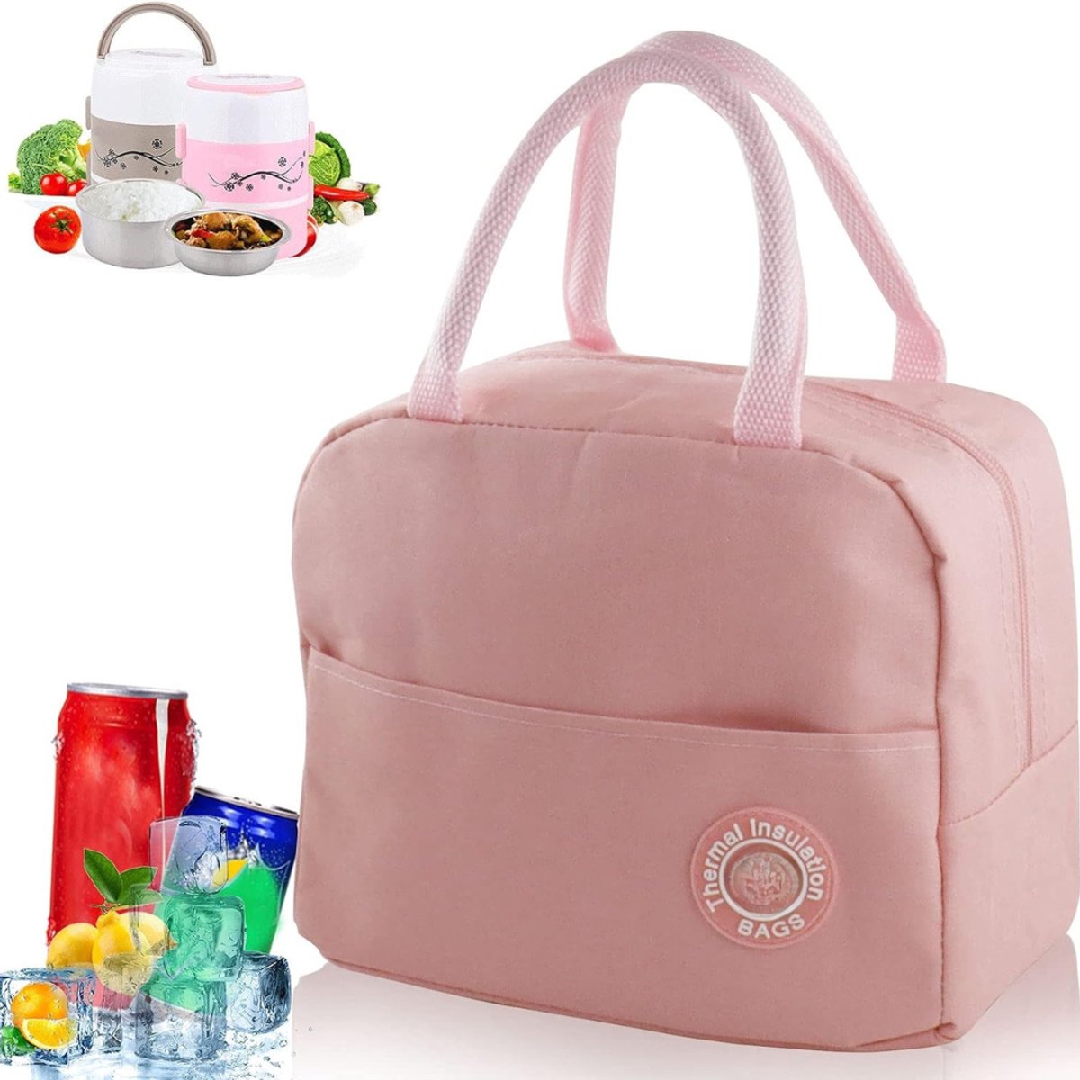 Picknicktas met Isolerende Laag - Picknickmand - Lunchtas - Lunch Bag - Koeltas - Koelrugtas - Koelrugzak - Cooler Bag - Thermotas - Oxford - 6L - Roze - van Imperatoris
