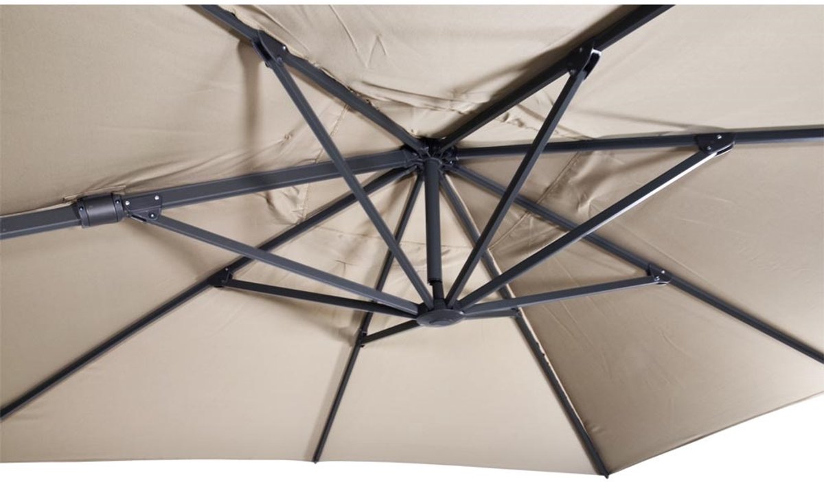 Lesli Living - Push-up parasol VirgoFlex - Beige - 300x300cm