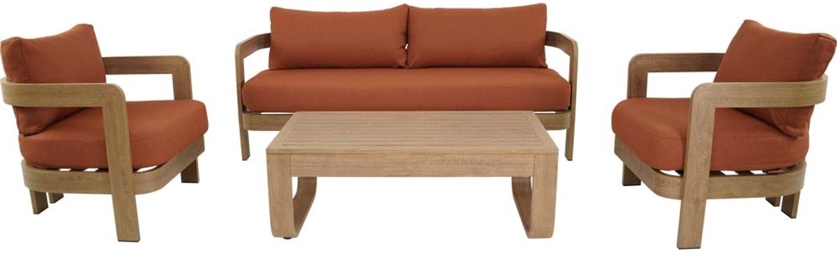Lesli Living - Loungebank Mylo - Rood - 185x72,5x66cm