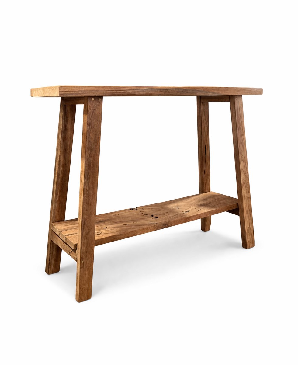 TeakOne - Santorini Console - Teak - Rustieke Houten Sidetable – Haltafel & Woonkamer Tafel