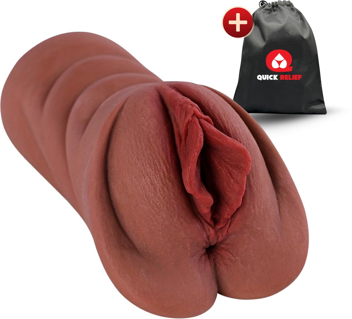 Quick Relief Natasha™ - Masturbator - Pocket Pussy - Seksspeeltjes voor Mannen - Bruin