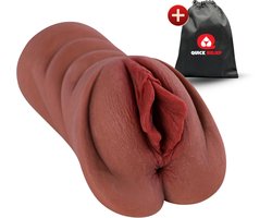 Quick Relief Natasha™ - Masturbator - Pocket Pussy - Seksspeeltjes voor Mannen - Bruin