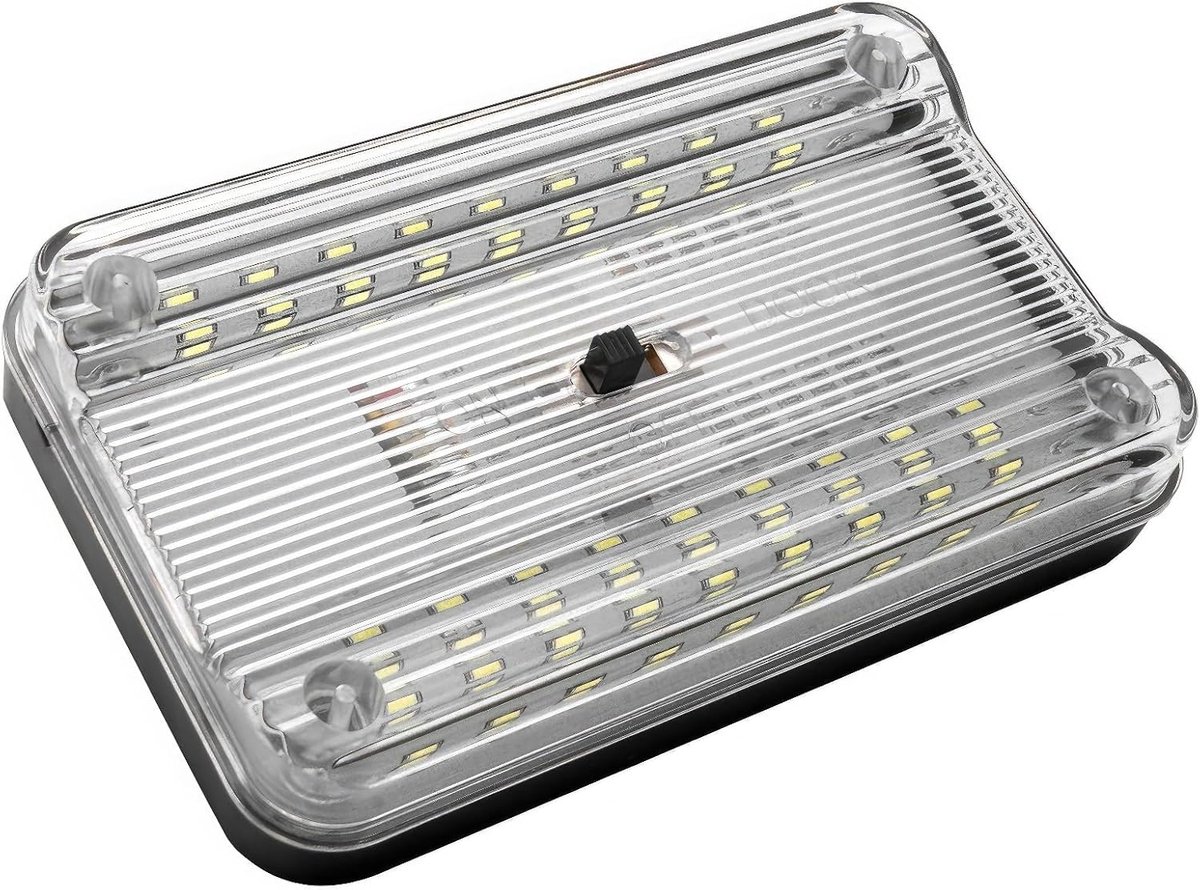 Auto Interieur Daklamp - Plafondlamp LED - Verlichting Vrachtwagen - 3-speed Schakelaar - 114x70mm - Wit