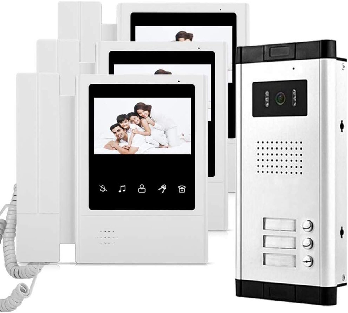 Video Intercom Systeem - Deurbel Camera - Thuis Beveiliging - IR Nachtzicht - 43 inch scherm - Zwart