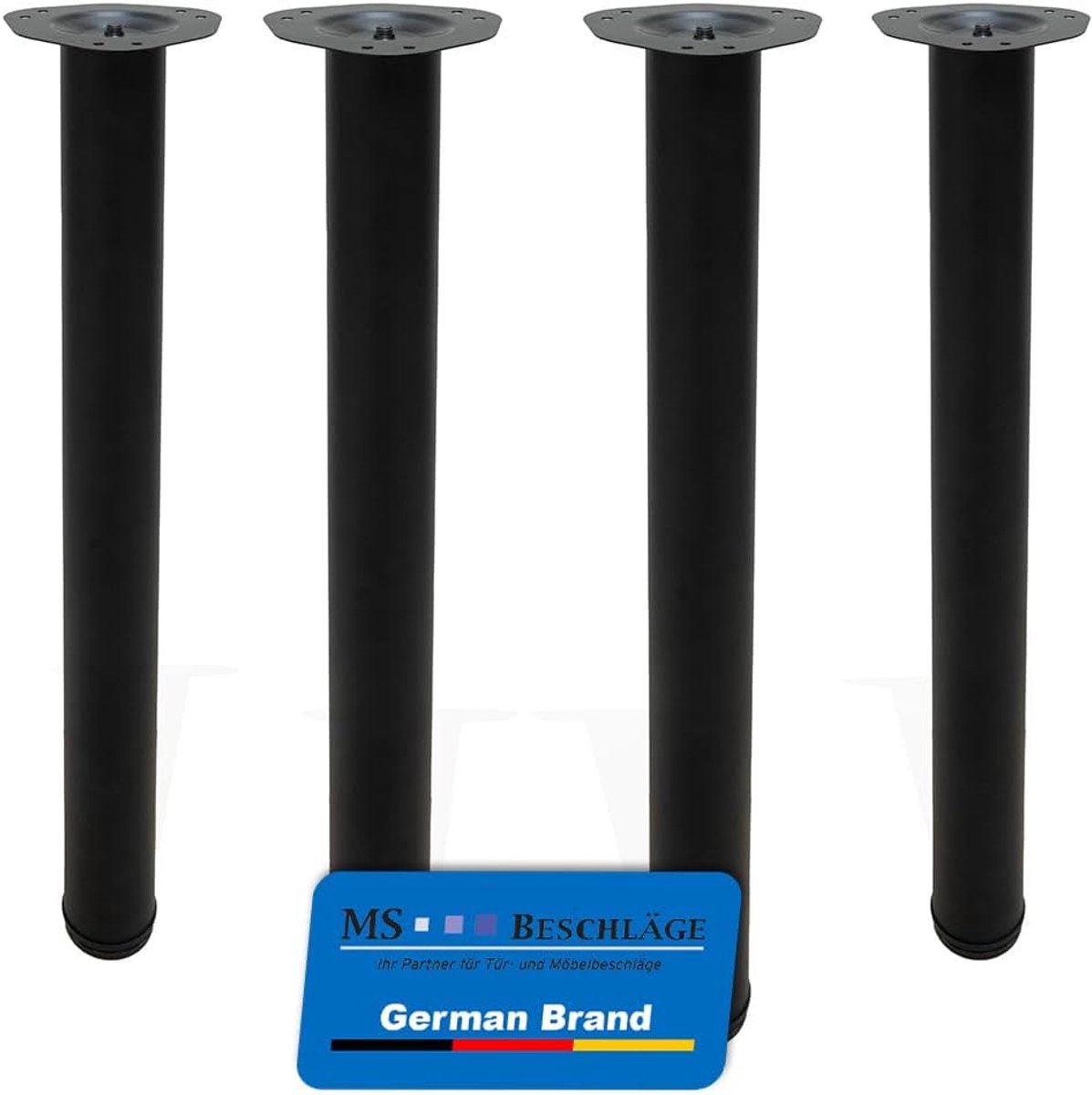 Tafelpoten set - Meubelonderstel - Doe-het-zelf meubels - Individueel in te korten - 71 cm hoogte - Mat zwart