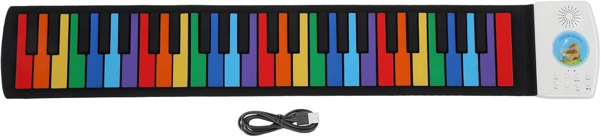 Oprolbare Piano - Elektrisch Klavier - Muziek Leren - 49 Gesimuleerde Toetsen - Draagbaar Ontwerp - Meerkleurig