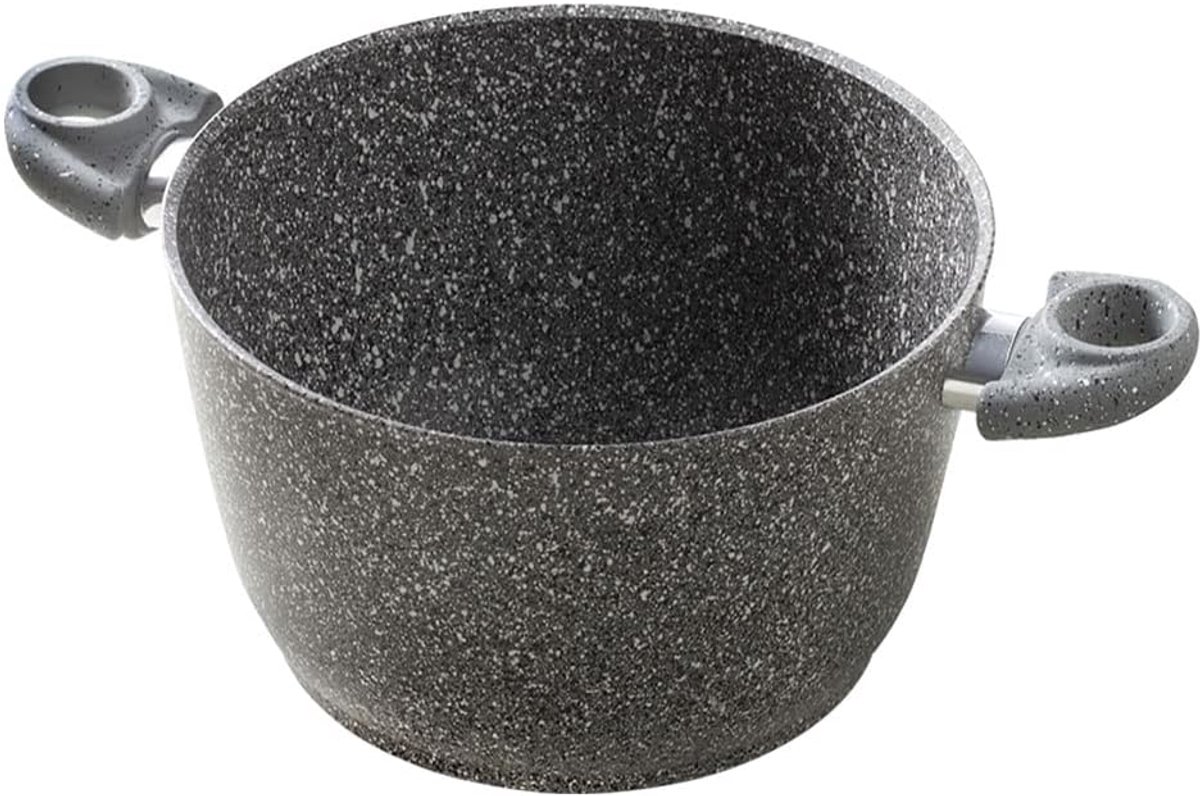 Kookpan met Deksel - Sauspan - Inductie Koken - Steen Hart Coating - 24 cm