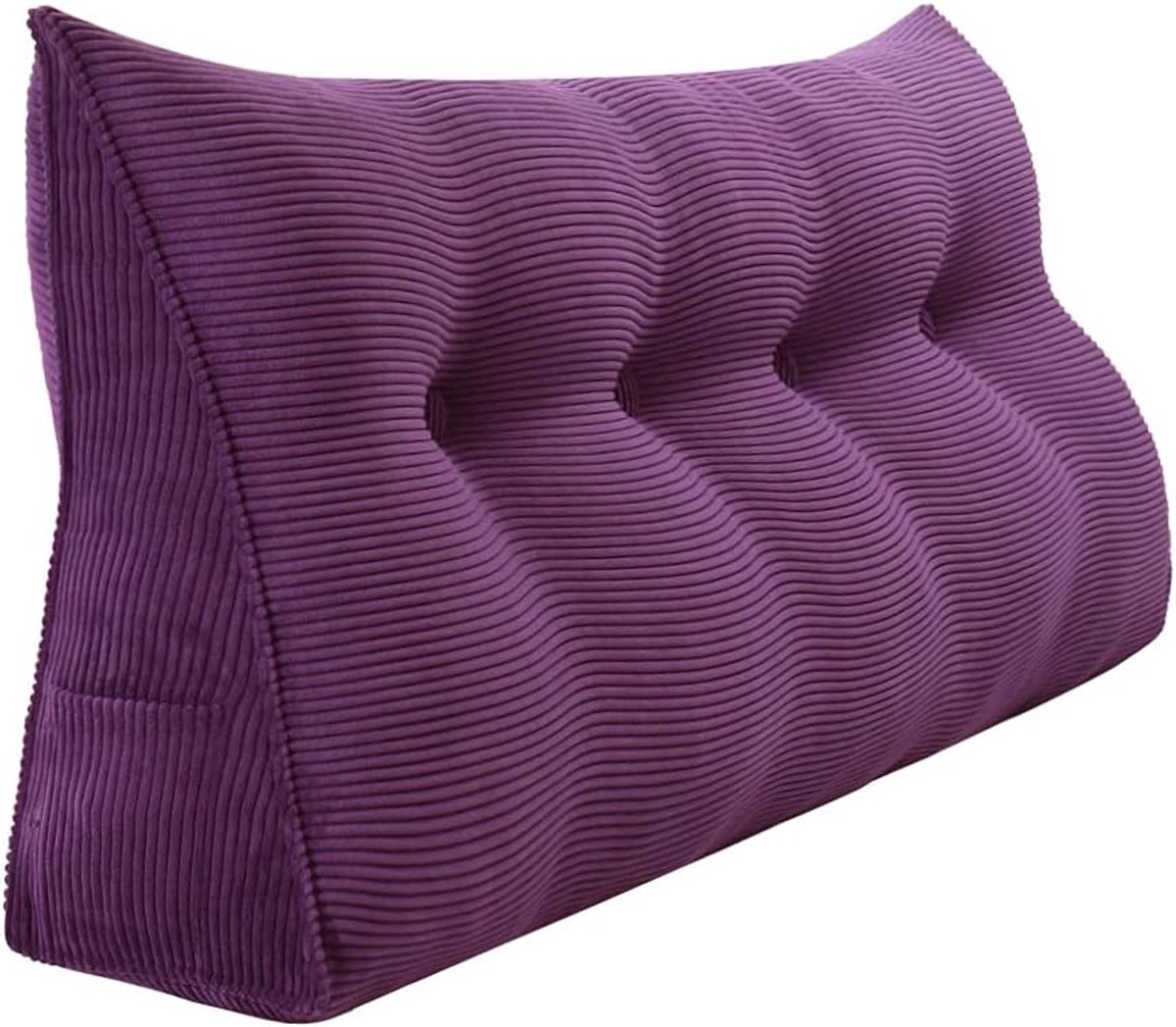 Driehoekig Kussen - Wig Kussen Steunkussen - Lezen in Bed - Verwijderbare Hoes - 140 cm Breed - Paars