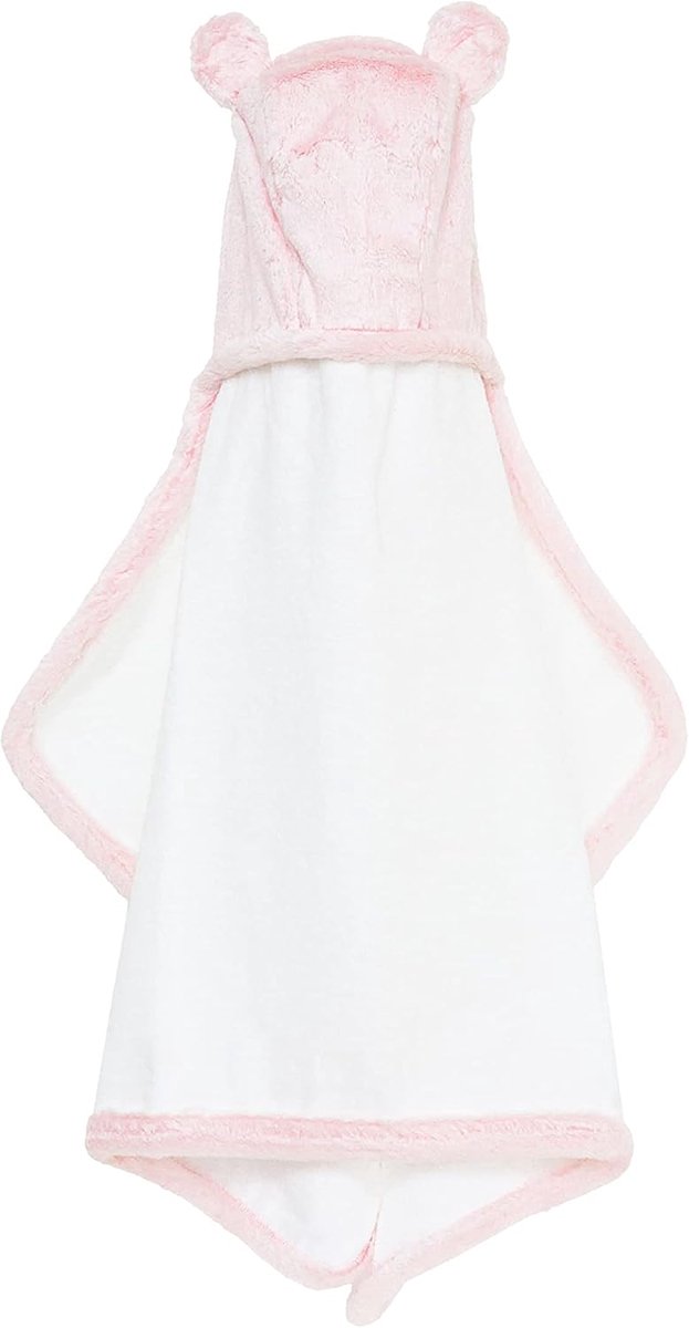 Baby badhanddoek - Met oren - Na het badje - Superzacht katoen - 104 x 61 cm - Roze