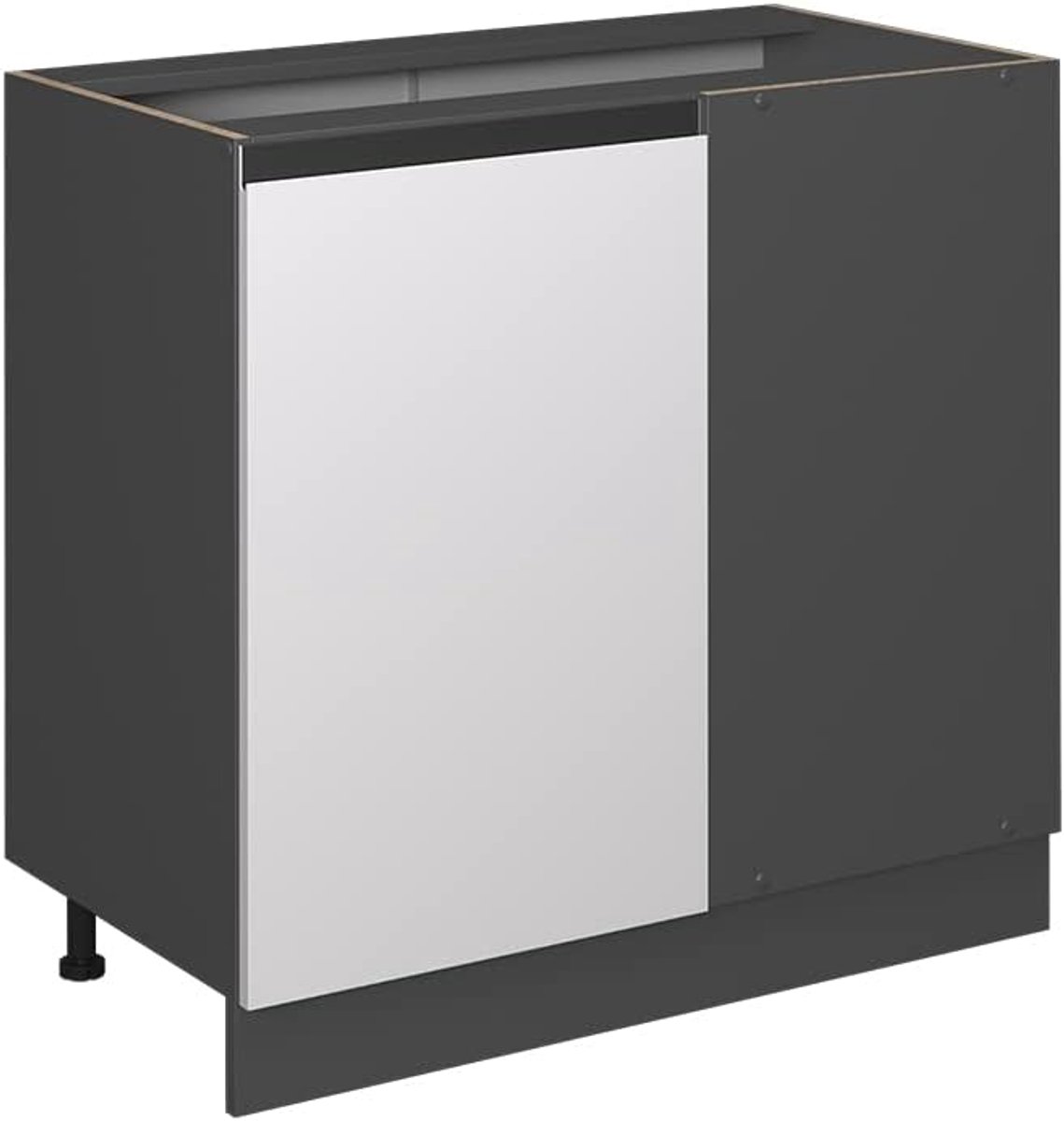 Hoekkast Keuken - Onderkast Hoek - Keukenopslag - J-vormige fronten - 86 cm breed - Wit