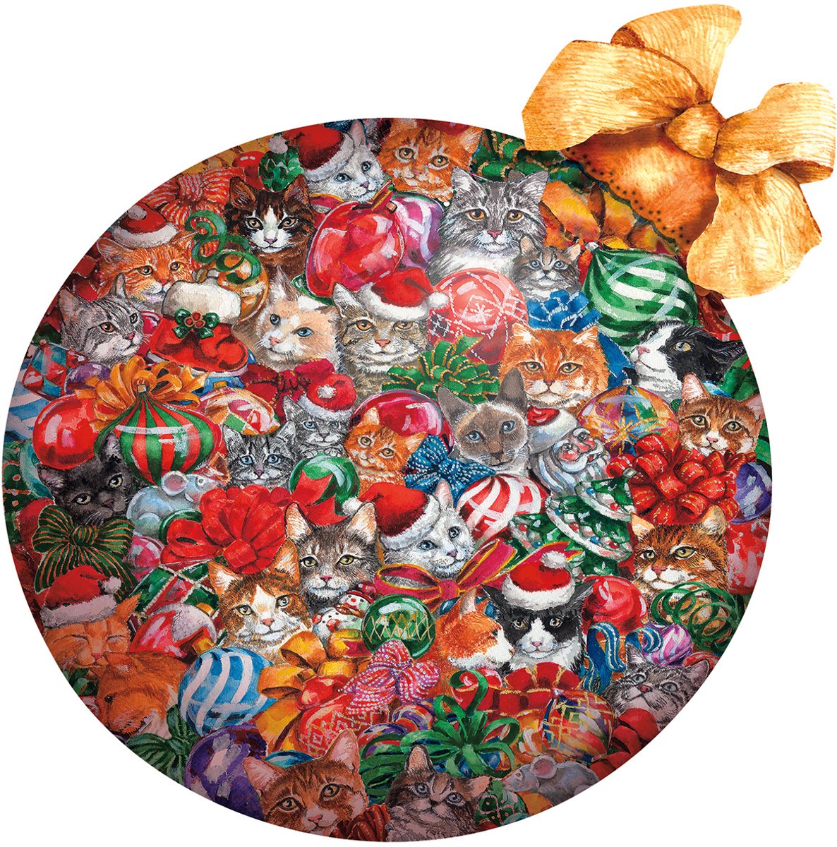 SunsOut puzzel katten kerst ornament - 750 stukjes legpuzzel.