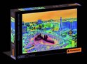 Doos van een 6000-delige puzzel met een nachtzicht van Las Vegas, inclusief de Eiffeltoren en het reuzenrad.