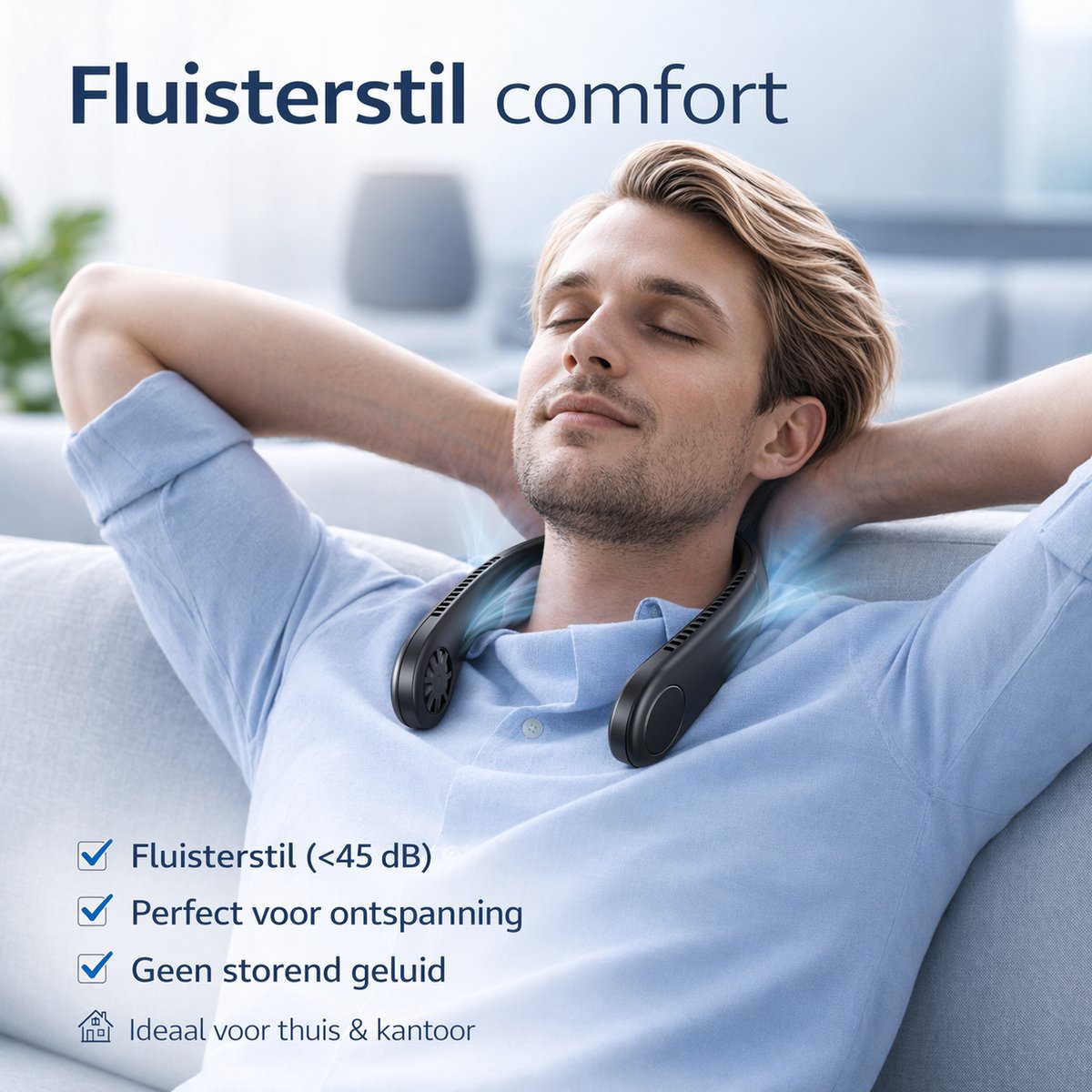Joyage Draagbare Nek Ventilator oplaadbaar - Zwart - 3 standen - Gezichtsventilator Neck fan - Portable fan mini ventilator usb - Nekventilator met koeling Handventilator Bureau ventilator - Halsventilator Waaier handwaaier Draagbare ventilator klein — afbeelding 5