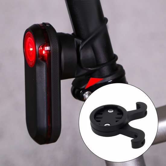 Fiets Achterlicht Beugel - Zadelpen Mount - Veilige Fietsrit - Lichtgewicht Nylon Materiaal - 12x8x1.5 cm - Zwart — afbeelding 4