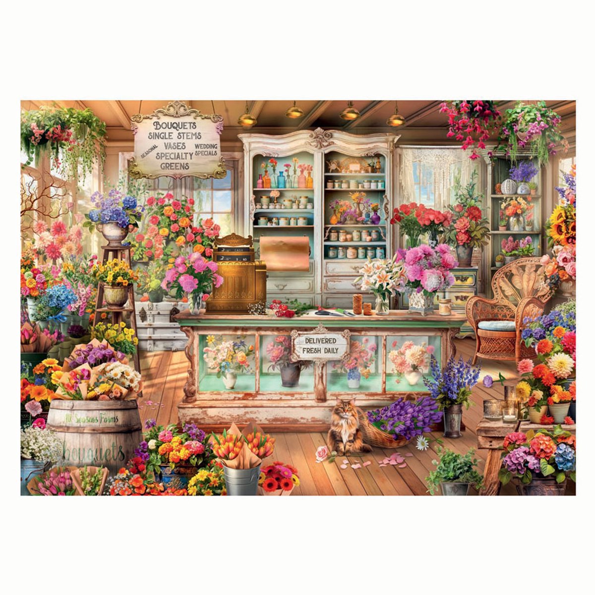 Ravensburger Legpuzzel - All Seasons Flowershop - 1000 Stukjes — afbeelding 3