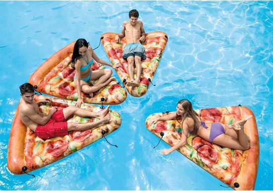 Opblaasbaar Vlot - Pizza Slice - Zwemmen Buiten - Realistische Print - 170 x 140 cm - Multicolour — afbeelding 5