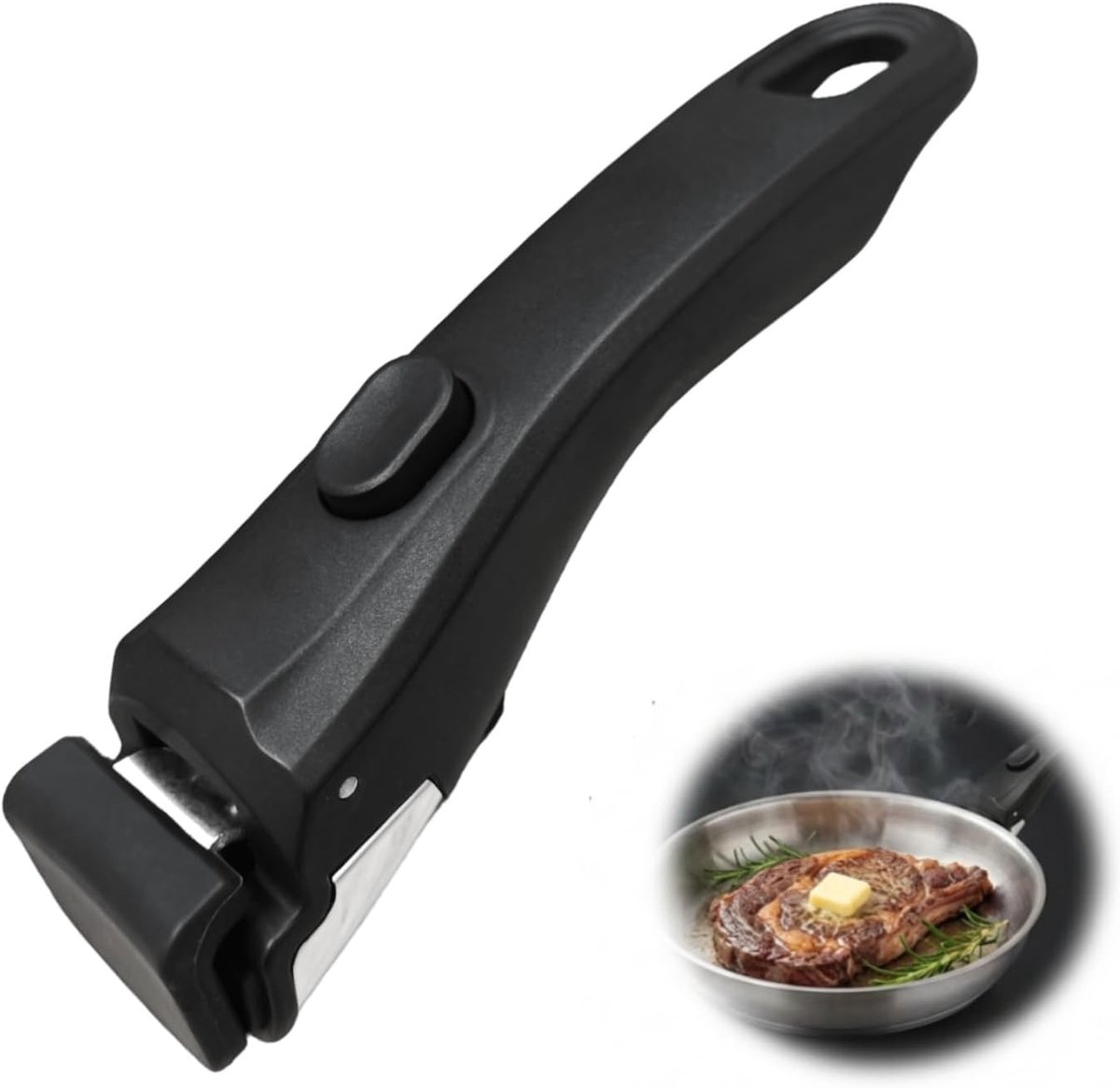 Afneembare Pannengreep - Universele Handgreep - Veilig Koken - Hittebestendig Tot 250°C - 10L x 4W cm - Zwart