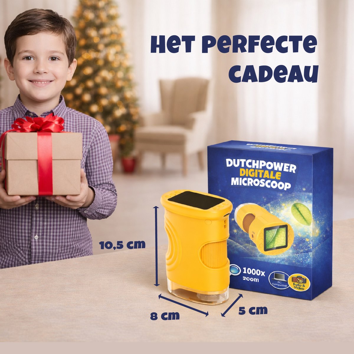 DUTCHPOWER Digitale Microscoop 1000x-4K-voor Kinderen – Draagbare Handmicroscoop met Foto & Video – STEM Educatief Speelgoed voor Ontdekken in Tuin en Natuur – Geschikt voor 4 t/m 12 jaar-Geel — afbeelding 7
