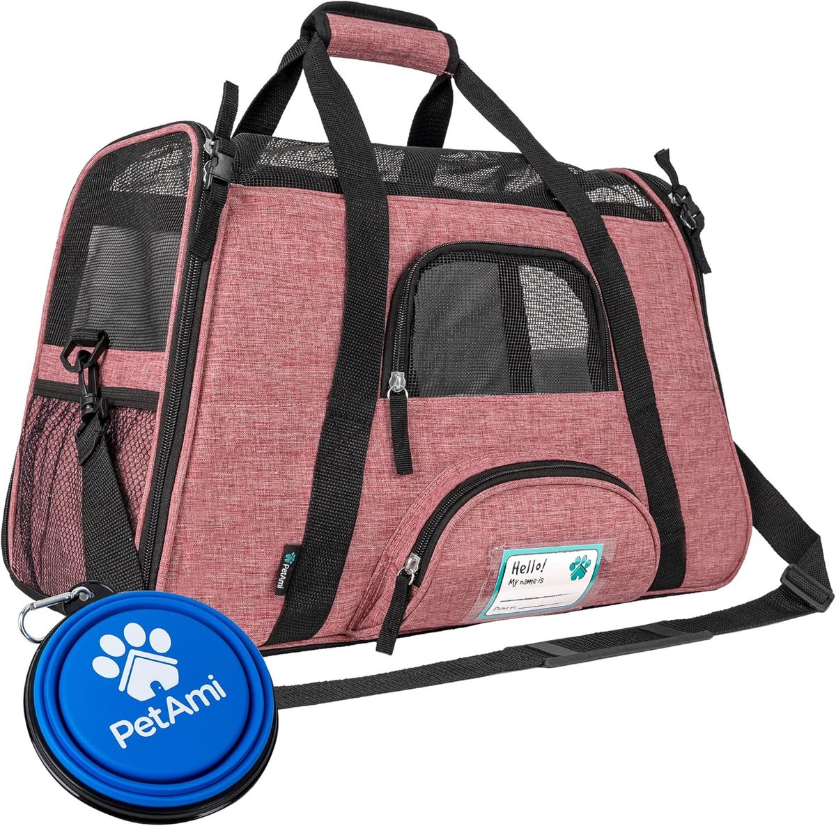 Huisdier Draagtas - Reismand Hond Kat - Veilig Reizen - Luchtvaart Goedgekeurd - Large 49cm - Rood