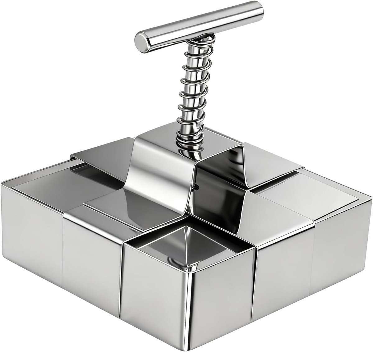 Klei Snijvorm - Vierkante Vorm - Ambachten Maken - Veer Piston Mechanisme - 6.2 cm