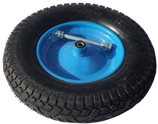 GEKO Blauw wiel - 140 kg draagkracht - 6-laags - Inclusief as - Voor kruiwagens en karren van Geko — afbeelding 2