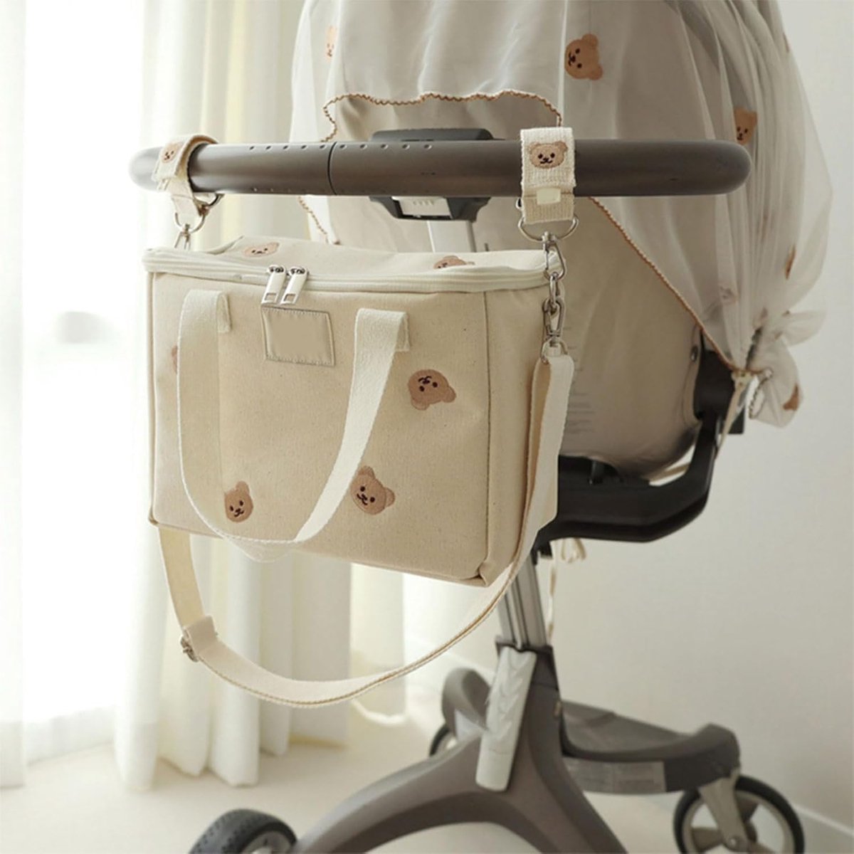 Kinderwagenhaken, kinderwagenhaken, 2 stuks, zakhaken, anti-slip hanghaken, luiertas, mamatas, portemonnee, kinderwagen, accessoires, kinderwagenaccessoires, accessoires voor kleine kinderen