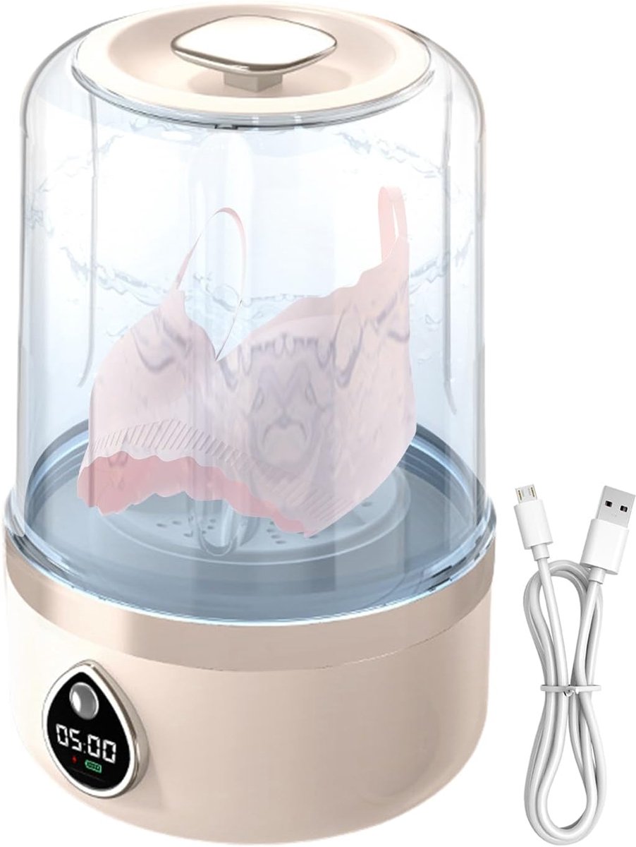 Mini Wasmachine - Compact Apparaat - Ondergoed Reinigen - Diepe Reiniging - 21x13.5x13.5 cm - Blauw