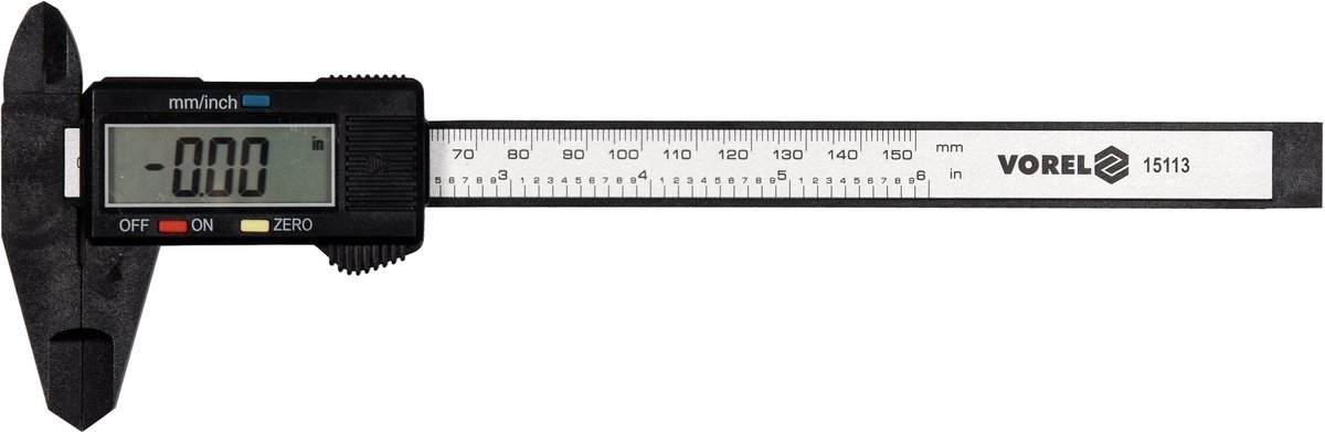 Vorel - Elektronische Caliper - 150mm - LCD Display - Carbonvezel