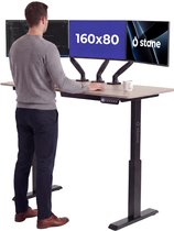 Stane Zit Sta Bureau Elektrisch Verstelbaar - 4 Geheugen Standen - Incl. Kabelgoot - 160 x 80 cm - Eiken
