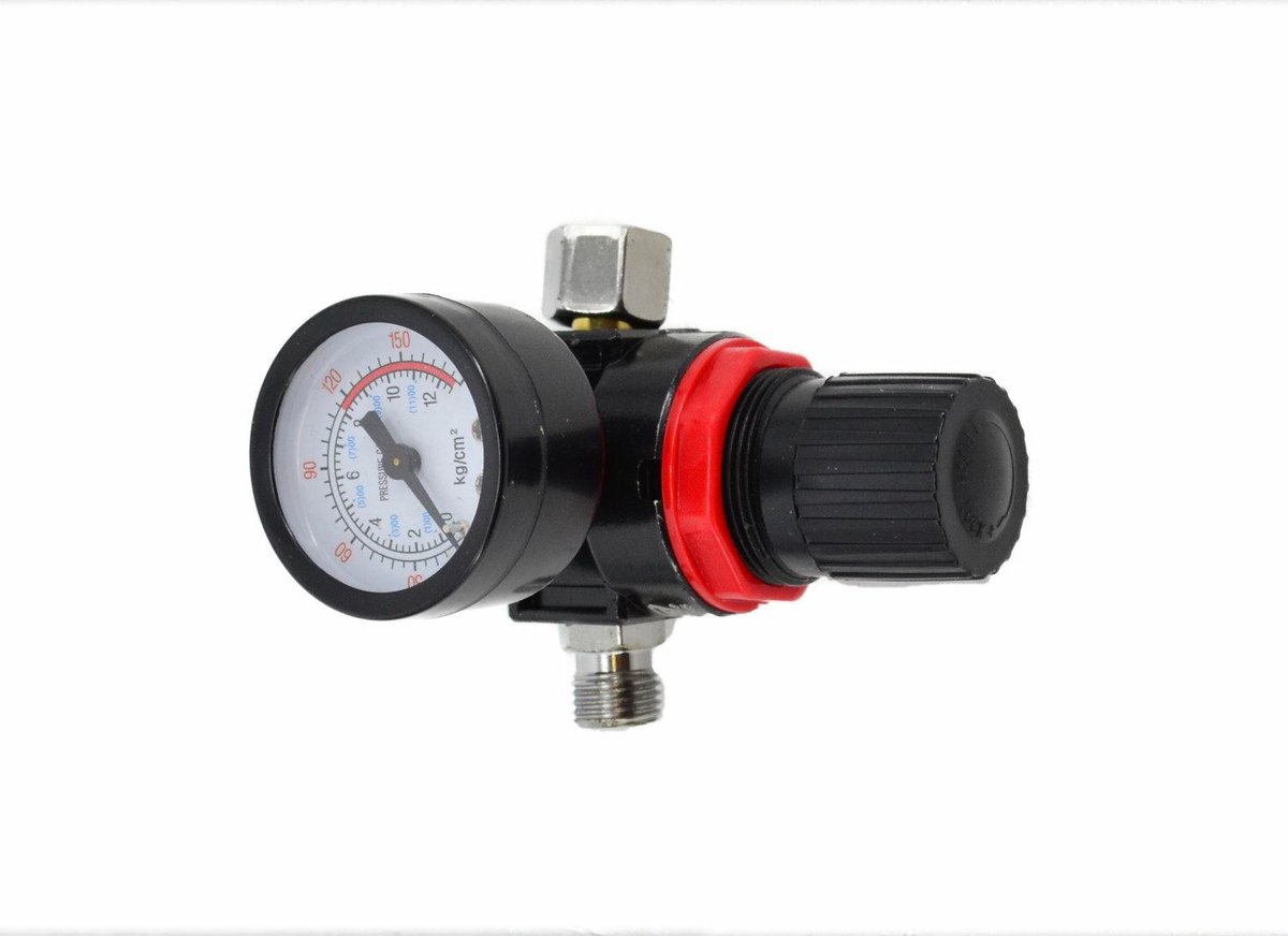 Awtools AW10245 - Drukregelaar Met Manometer - 0-12 Bar - 1/4 Inch