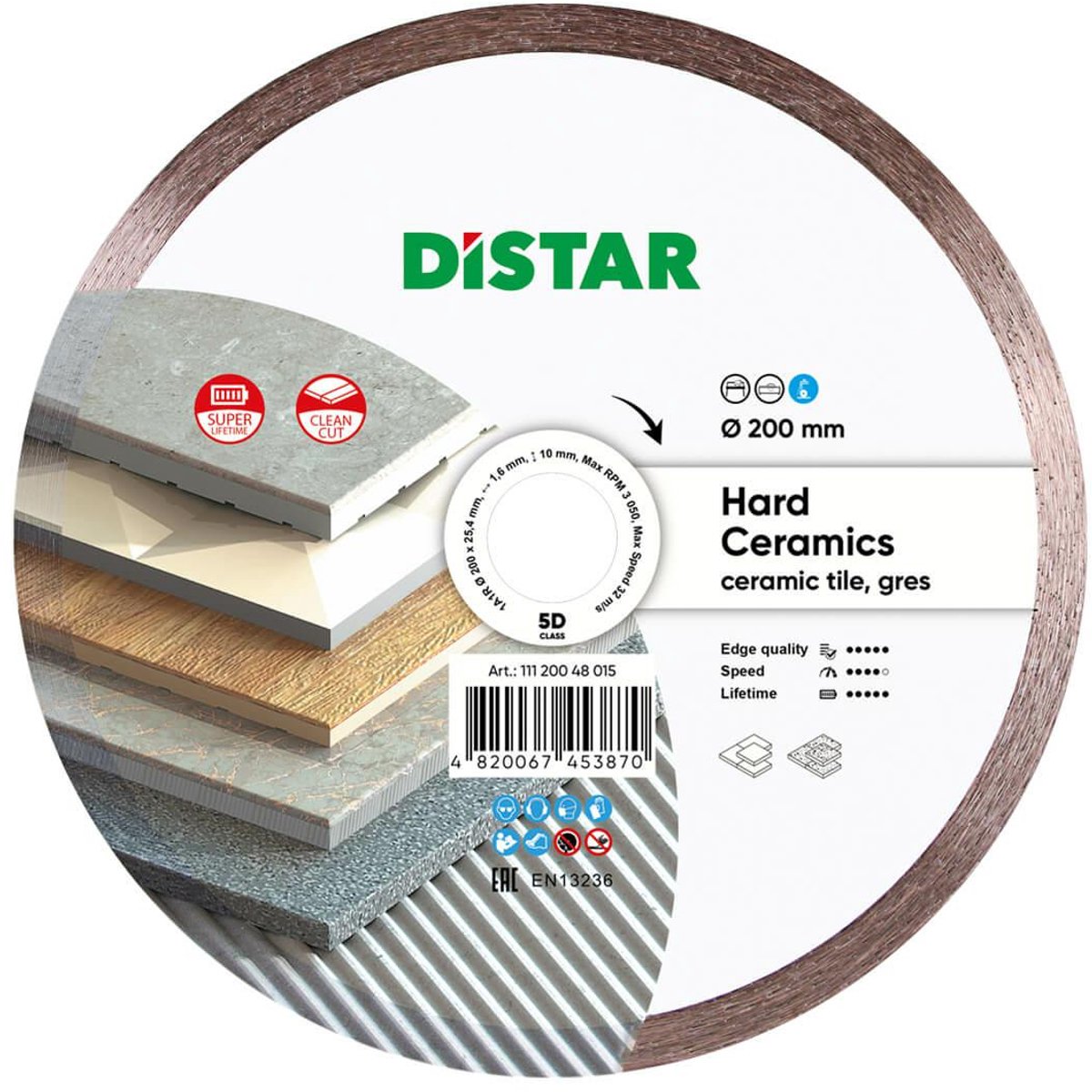 Distar Hard Ceramics Serie - Diamantzaagblad - 200mm - Natte Snede
