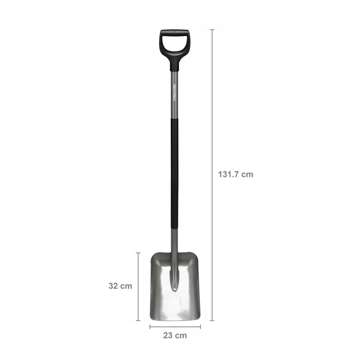 Fiskars Ergonomic - Shovel - Boron Steel - 132 cm - Grey/Black
