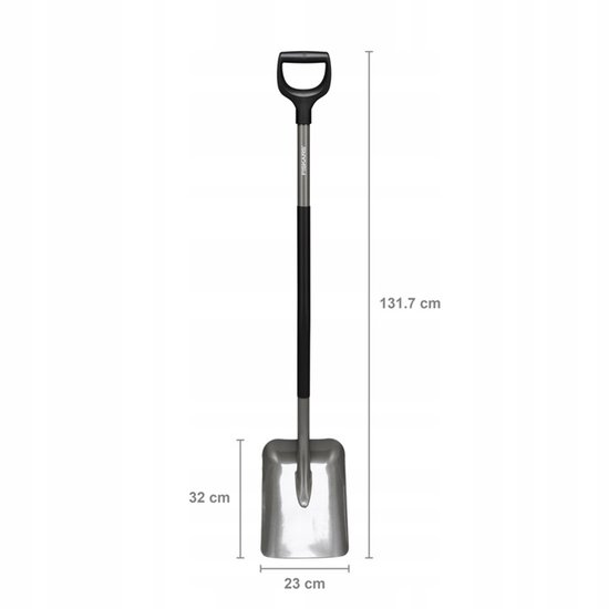 Fiskars Ergonomic - Schep - Boriumstaal - 132 cm - Grijs/Zwart van Merkloos	 — afbeelding 3